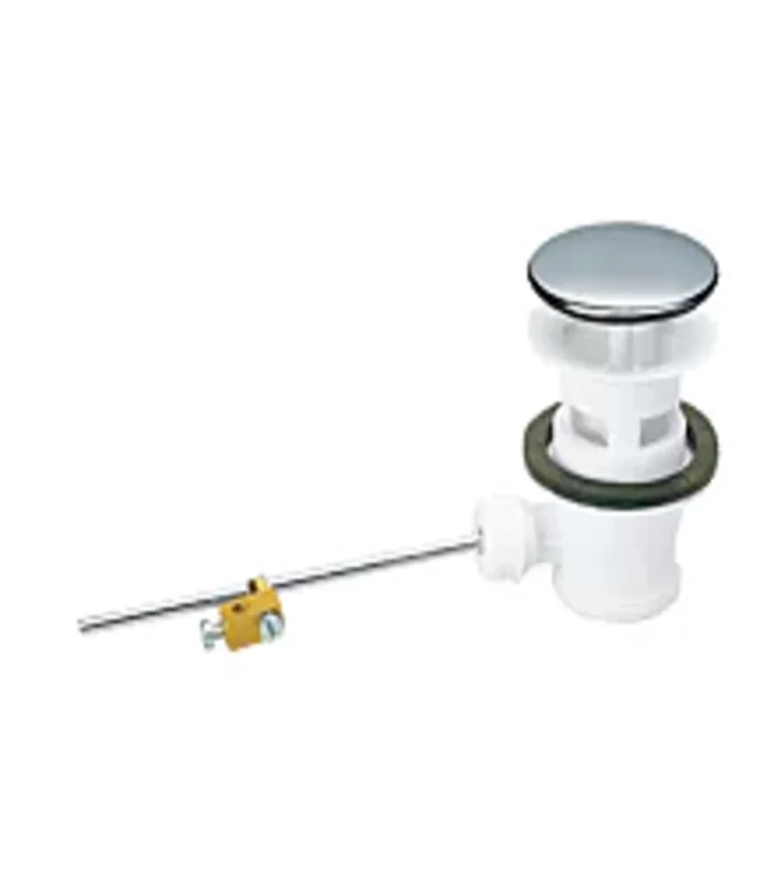 BONDE LAVABO BIDET PVC AUTOMATIQUE À CLAPET INOX RECOUVRANT - SANS TIRETTE