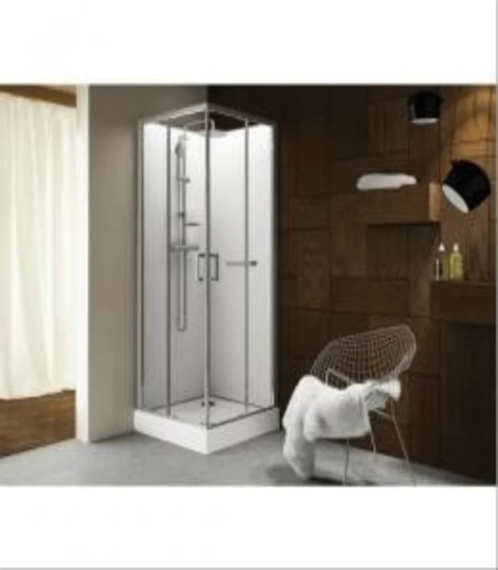 Cabine de douche carrée 90x90 Kara Leda portes coulissantes