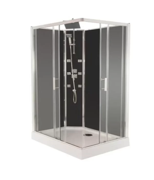 Cabine de douche hydromassante Selia grise 110 x 80 cm