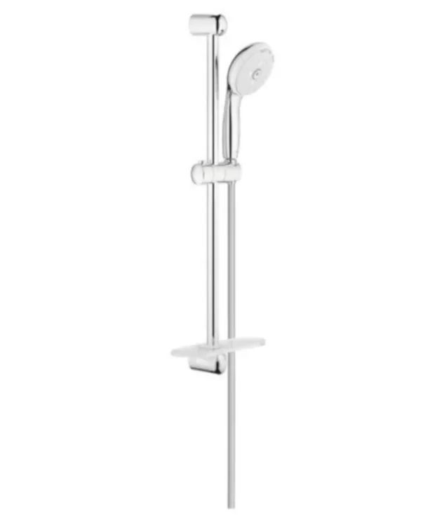 Ensemble de douche sur barre porte-savon Tempesta 100 Ecojoy 3 jets Grohe garanti 5 ans