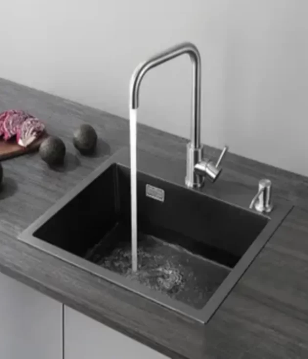 Évier Cuisine Inox Noir à Poser 50×45×18.5 - Cecipa - 1 bac - Facile à installer