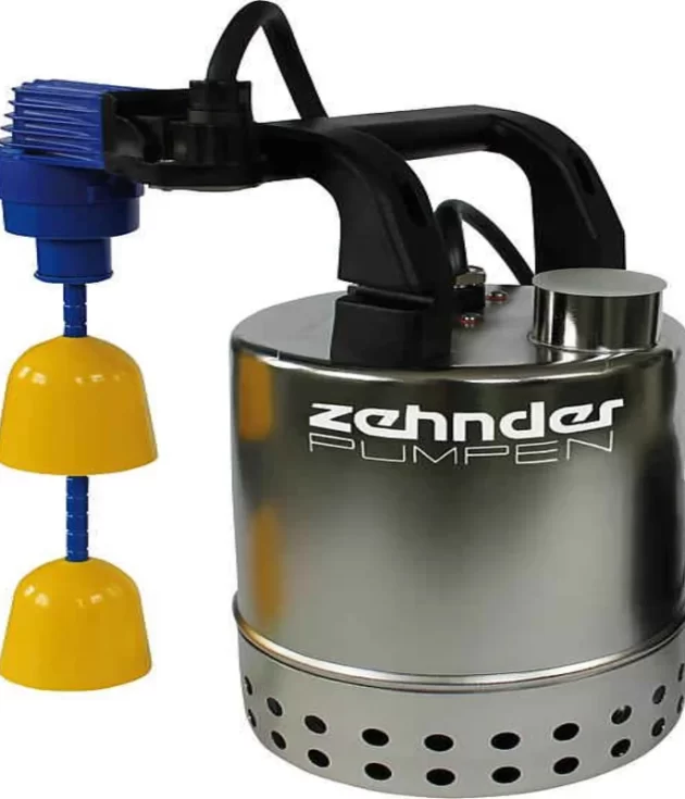 Pompe submersible eaux sales inox modèle avec flotteur compact