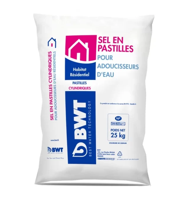 Sel pour adoucisseur BWT pastilles sac de 25 kg