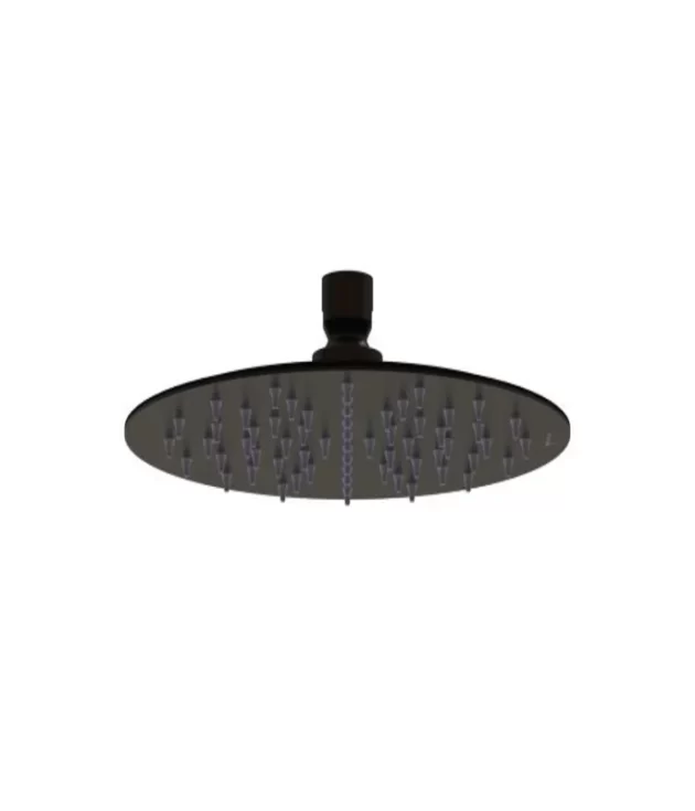 Tête de douche noir RAL 9004 anticalcaire Ø200mm