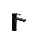 mitigeur lavabo bec long-noir nf avec vidange clic clac