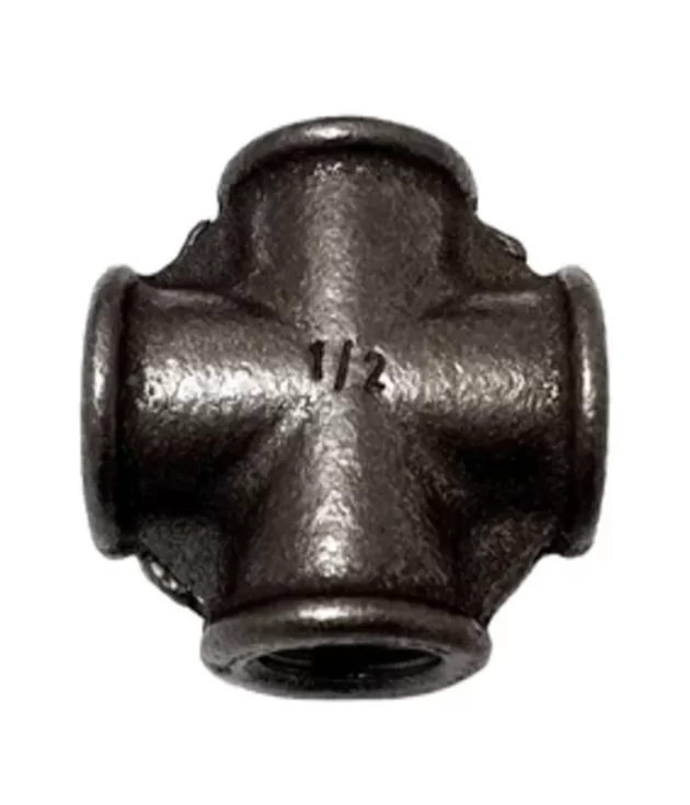 raccord fonte noire 4 voies croix fem fem fem fem filetage 12 o21 sur filets