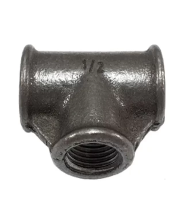raccord té fonte noire égal fem fem fem filetage 12 o21 sur filets